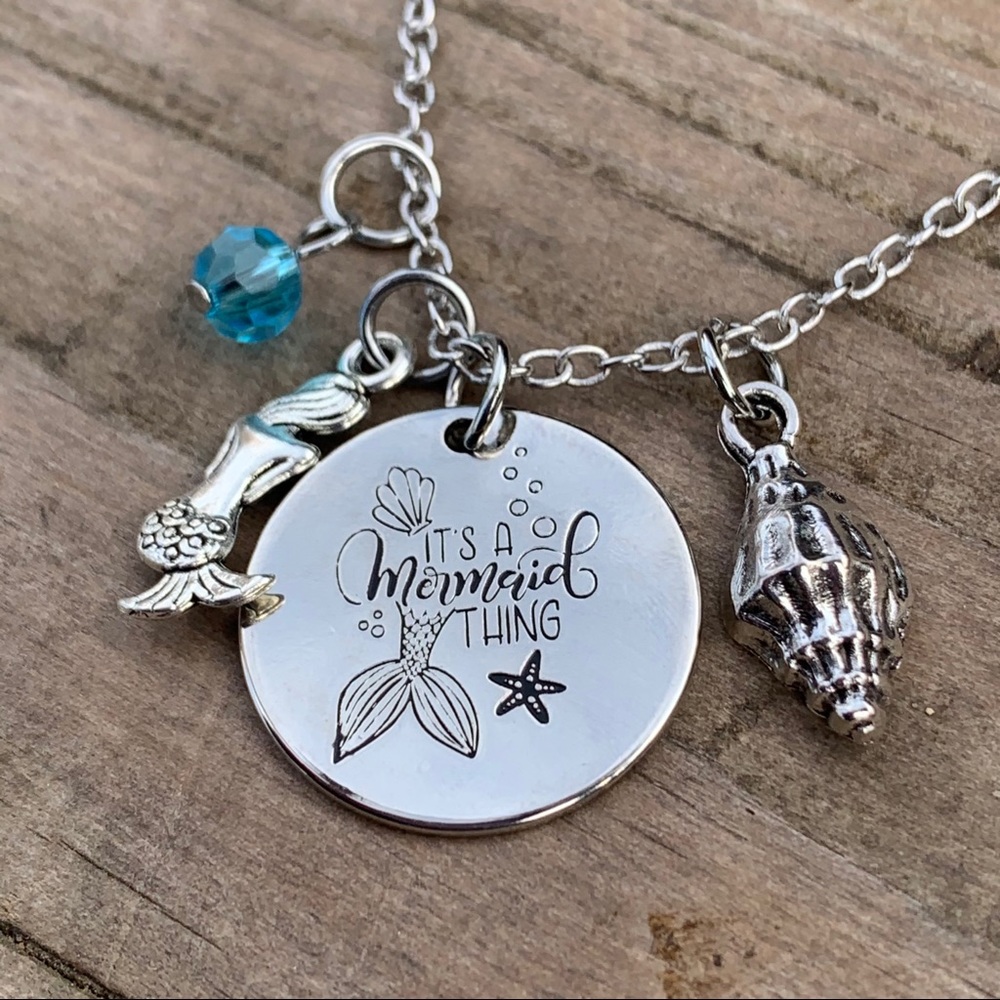 IT’S MERMAID THING Little Mermaid Steel NECKLACE with Gift Box Included